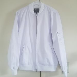 White ASOS bomber jacket